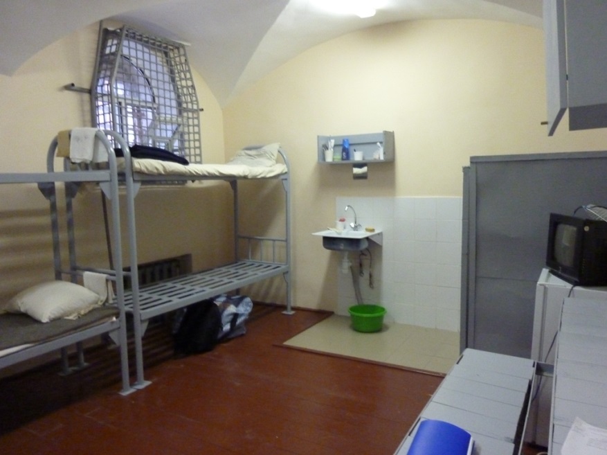 Cell in the remand prison SIZO No 4 in which a Greenpeace activist was detained in November 2013